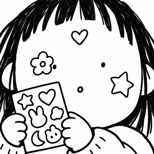 스티커 시트를 든 Sticker Decor 캐릭터